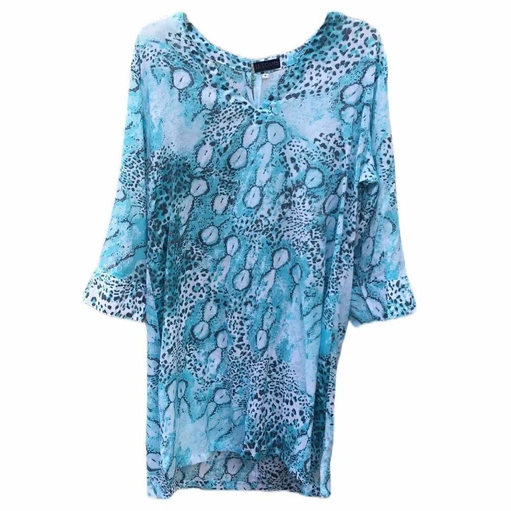 Le Lomes Animal Print tunic/cover up